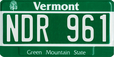 VT license plate NDR961