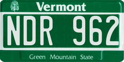 VT license plate NDR962