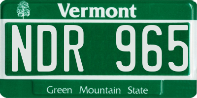 VT license plate NDR965