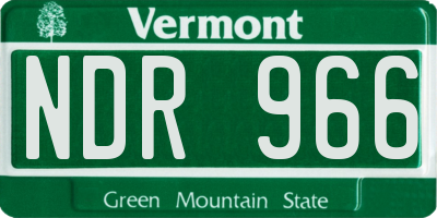 VT license plate NDR966