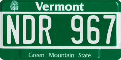 VT license plate NDR967