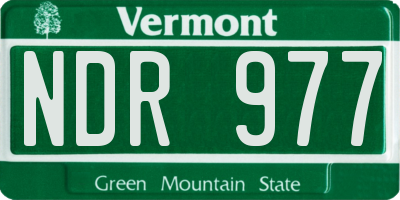 VT license plate NDR977