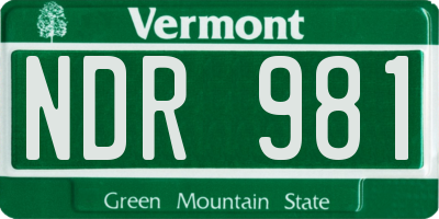 VT license plate NDR981