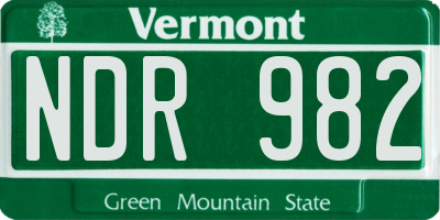VT license plate NDR982