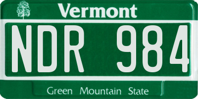 VT license plate NDR984