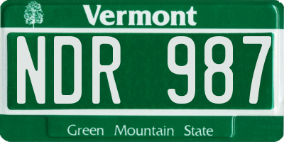 VT license plate NDR987