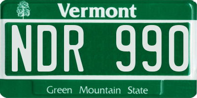 VT license plate NDR990