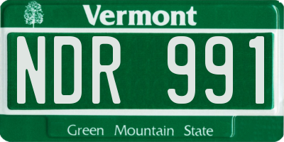 VT license plate NDR991