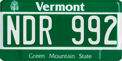 VT license plate NDR992