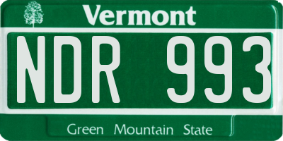 VT license plate NDR993