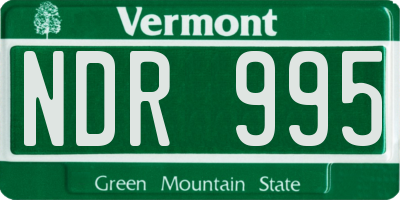VT license plate NDR995