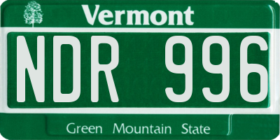 VT license plate NDR996