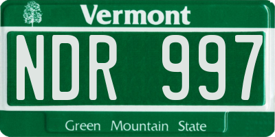 VT license plate NDR997
