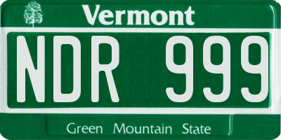 VT license plate NDR999