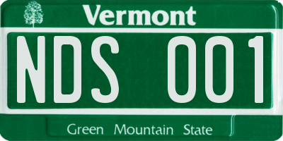 VT license plate NDS001