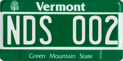 VT license plate NDS002