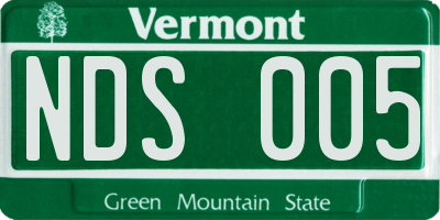 VT license plate NDS005