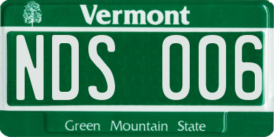 VT license plate NDS006