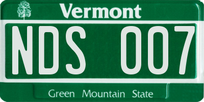 VT license plate NDS007