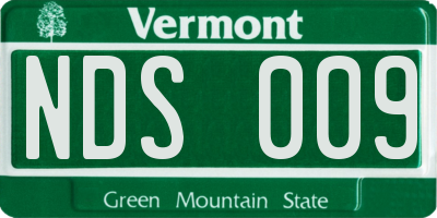 VT license plate NDS009