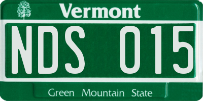 VT license plate NDS015