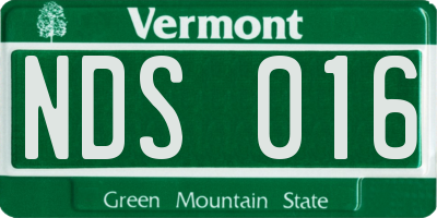 VT license plate NDS016