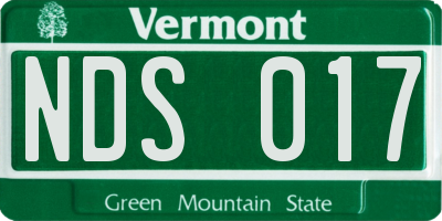 VT license plate NDS017