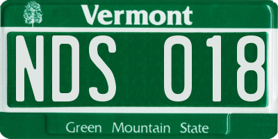 VT license plate NDS018