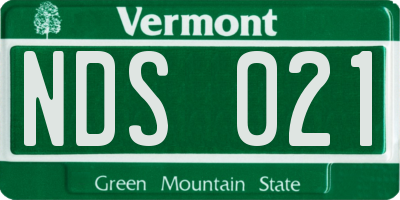 VT license plate NDS021