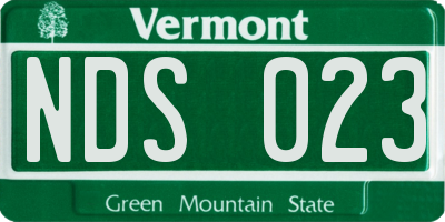 VT license plate NDS023