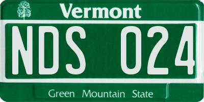 VT license plate NDS024