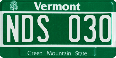 VT license plate NDS030