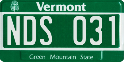 VT license plate NDS031