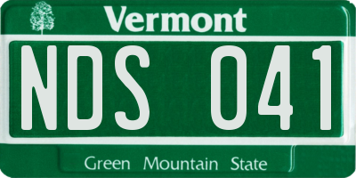VT license plate NDS041
