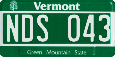 VT license plate NDS043