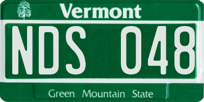 VT license plate NDS048