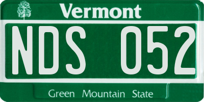 VT license plate NDS052