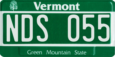 VT license plate NDS055