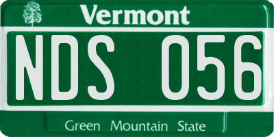 VT license plate NDS056
