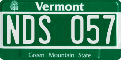 VT license plate NDS057