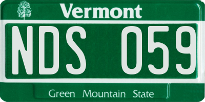 VT license plate NDS059