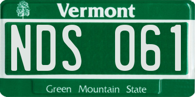 VT license plate NDS061