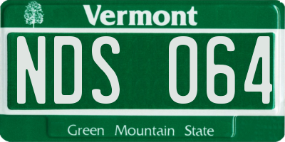 VT license plate NDS064