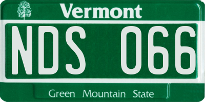 VT license plate NDS066