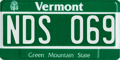 VT license plate NDS069