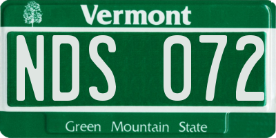 VT license plate NDS072