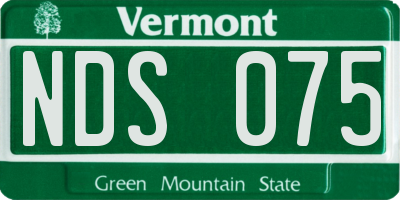 VT license plate NDS075