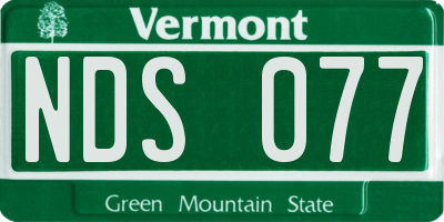 VT license plate NDS077