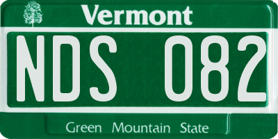 VT license plate NDS082