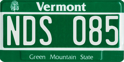 VT license plate NDS085